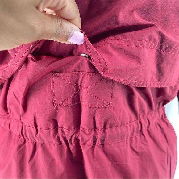 Women’s Red Removable Faux Fur Hooded Full Zip Convertible Anorak Parka Coat 1X - Picture 15 of 17